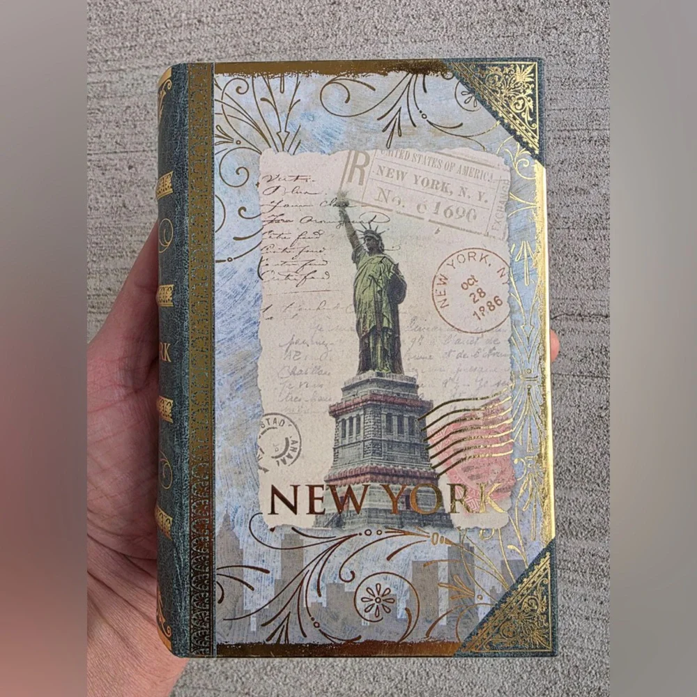 Vintage Style New York Decorative Book Storage Box | Statue of Liberty | 6.5 in